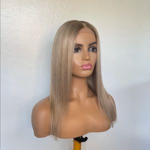 Ash blonde human hair wig